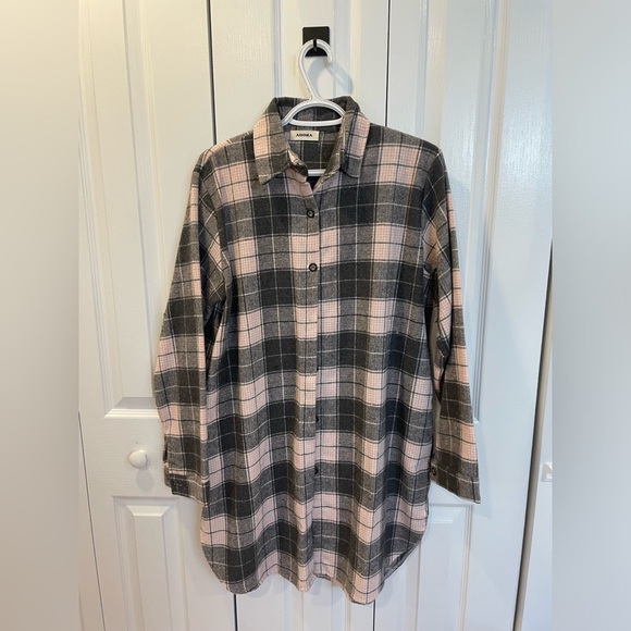 long plad flannel overshirt - Picture 1 of 9